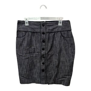 Y2K Button Front Denim Mini Skirt High Rise Indie‎ Sleaze Dark Wash